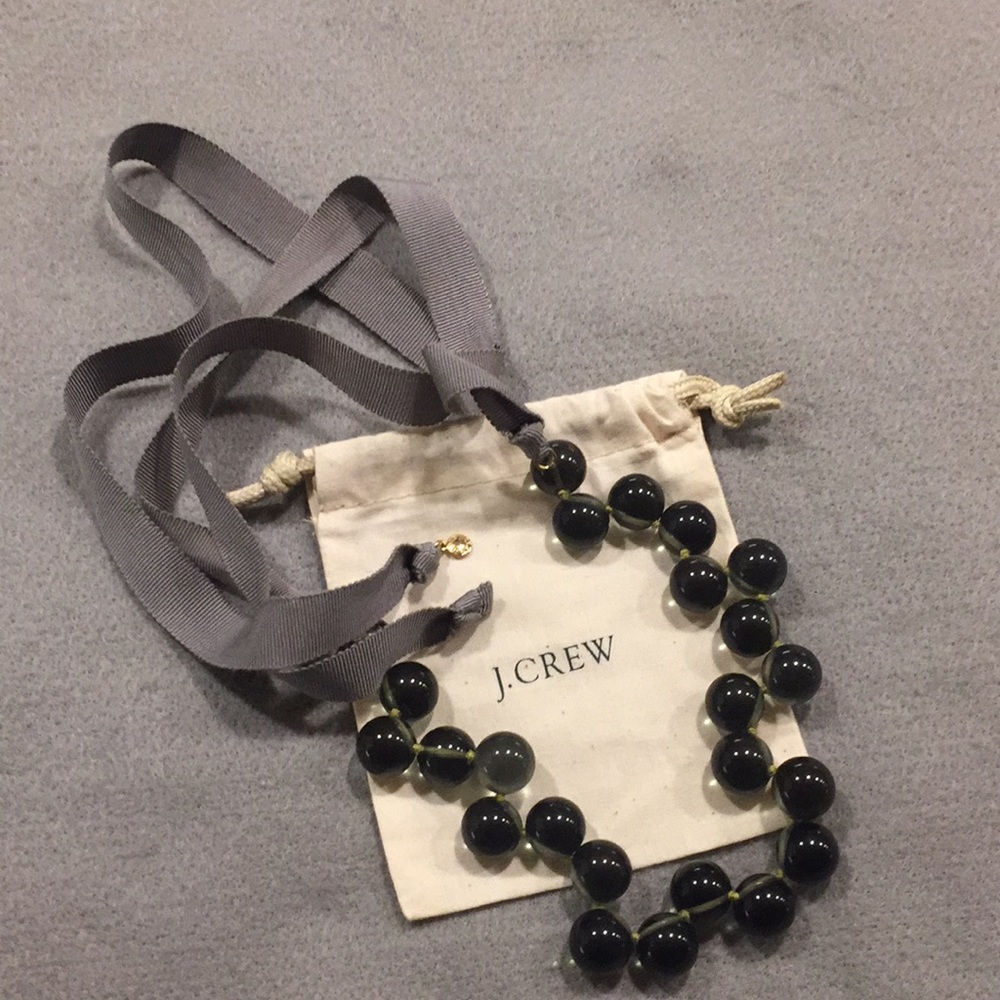 Jcrew bead and ribbon necklace